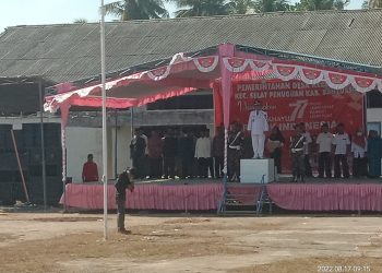 Acara Peringatan HUT RI ke 77 di Desa Kelapa Dua Kecamatan Selat Penuguan, Berlangsung Khidmat