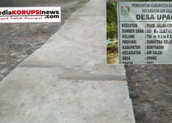 Pembangunan Jalan di Desa Upang Sumber DD Rp. 287.038.800, Hasilnya Mengecewakan Masyarakat AliasAsal – asalan